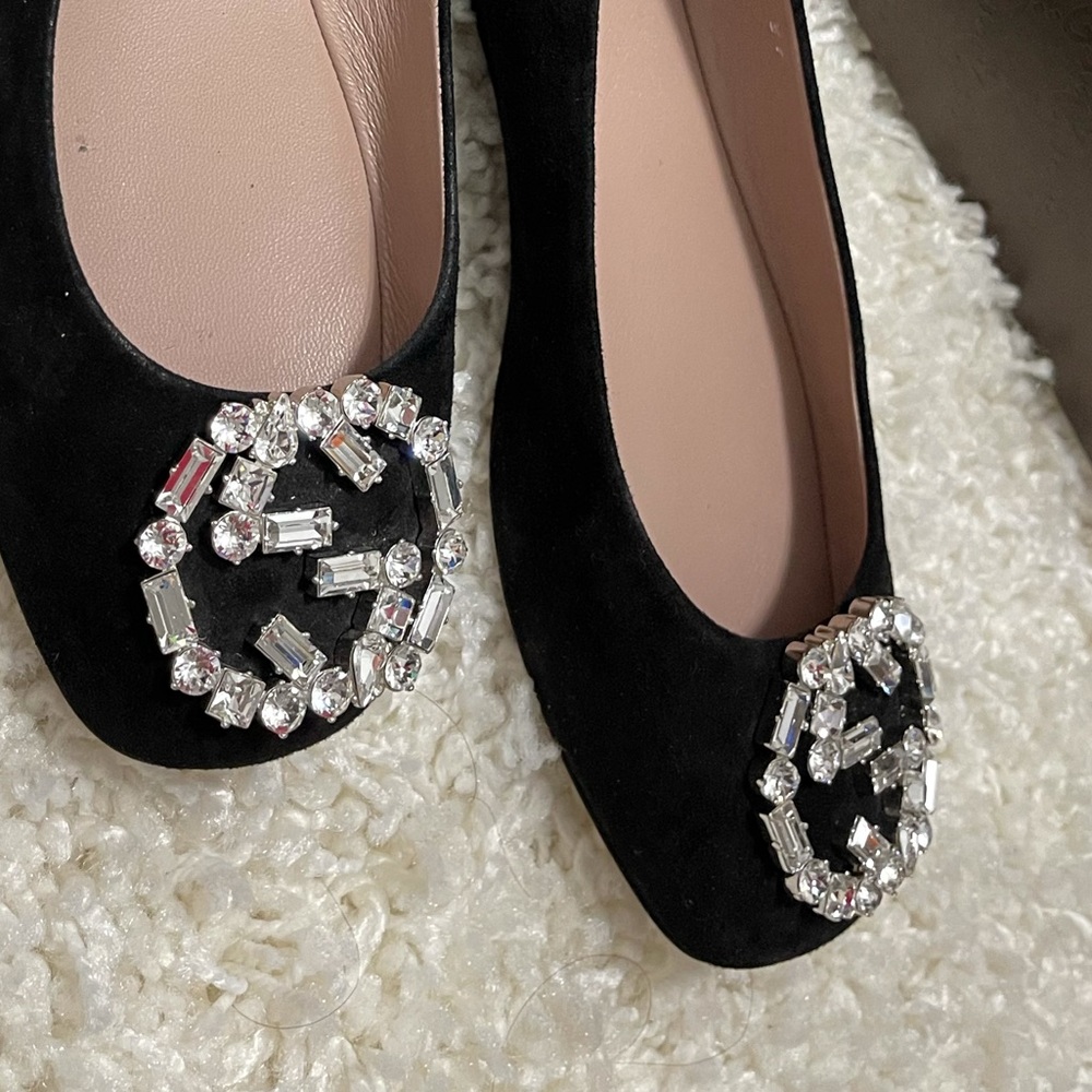 Gucci Loafers Black Velvet Sz 37 - Picture 7 of 9